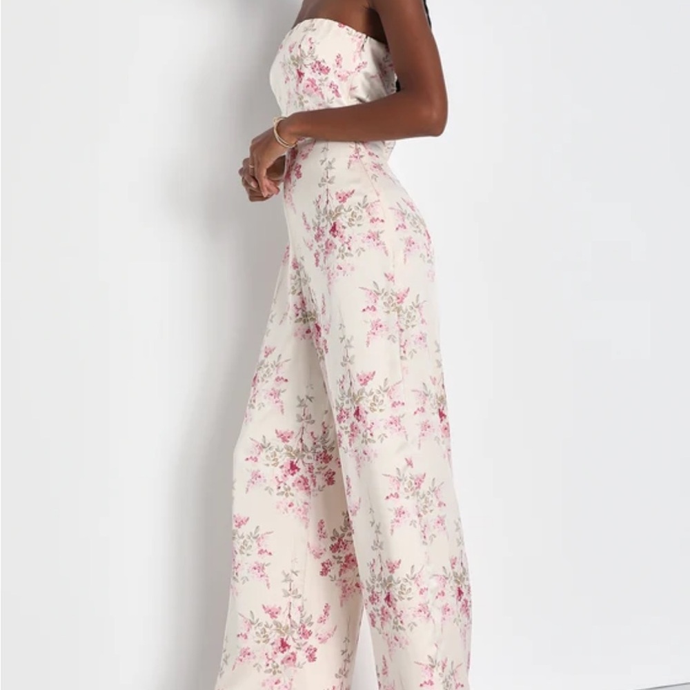 Floral Strapless Jumpsuit
